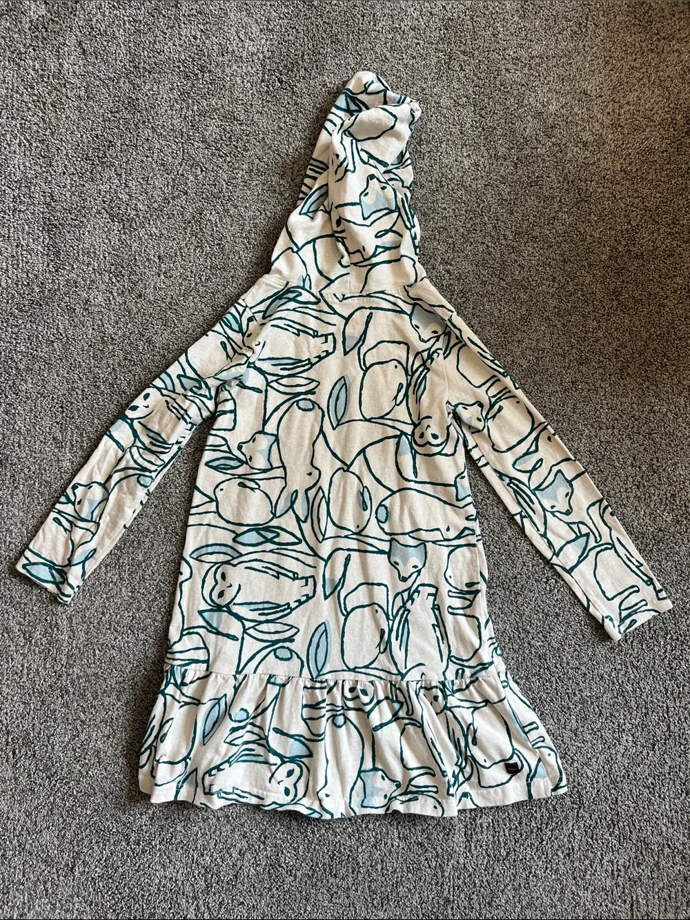 Tea Collection Cream Tunic Dress with Woodland Animal Print